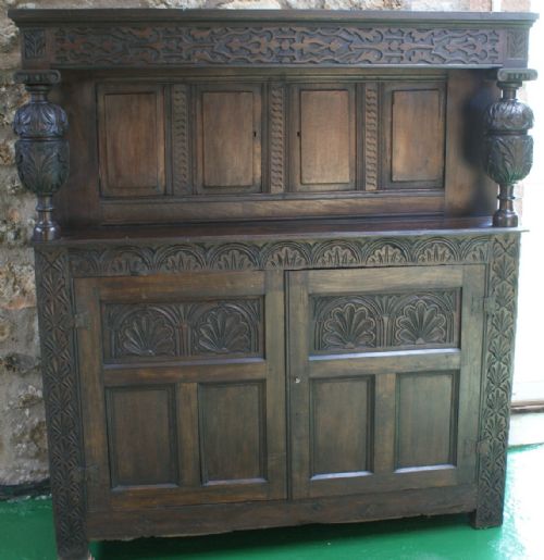 early 19th century solid oak court cupboard
