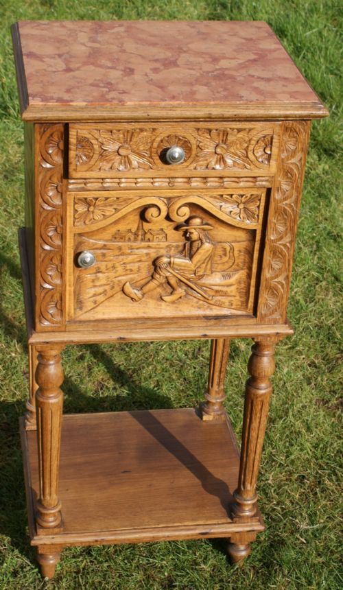 beautiful french breton chestnut bedside cabinet