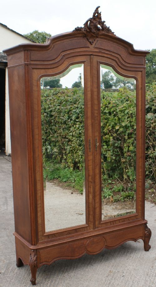 imposing 19th century antique french oak louis xv style armoire wardrobe