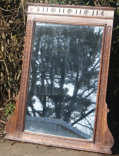 superb french walnut wall mirror