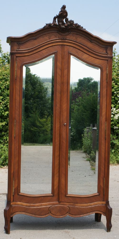 imposing 19th century antique french walnut louis xv style armoire wardrobe