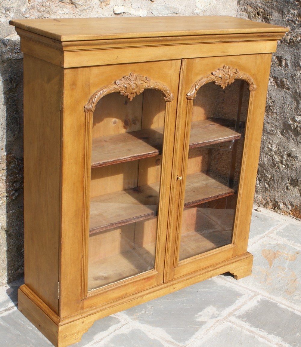 superb victorian stripped pine bookcase