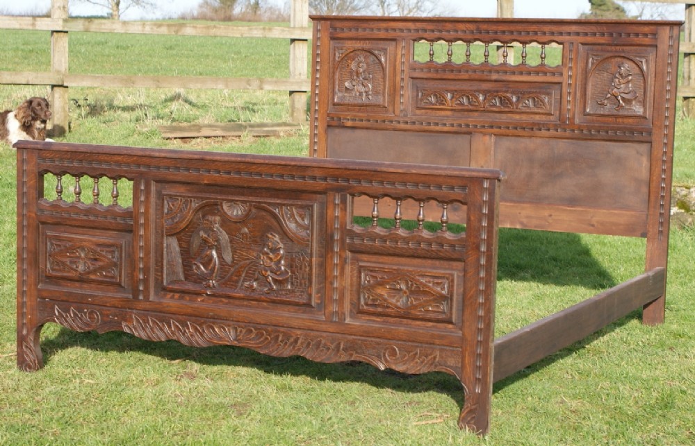 imposing french bretton oak double bed