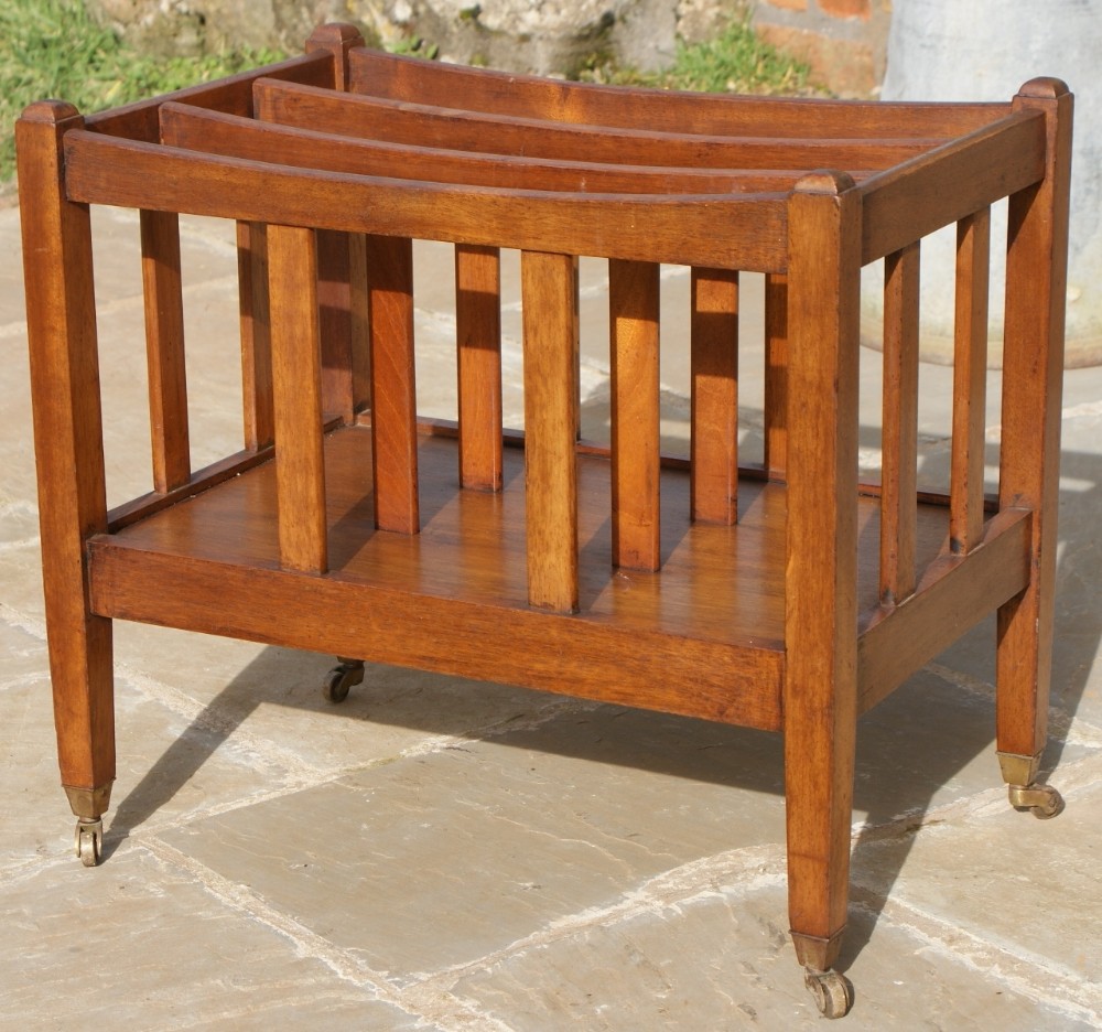 a pretty little edwardian walnut canterbury magazine rack