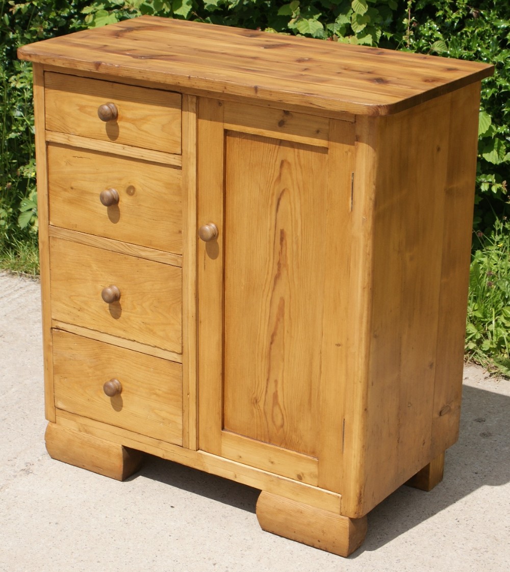 a beautiful and unusual german stripped pine cupboard