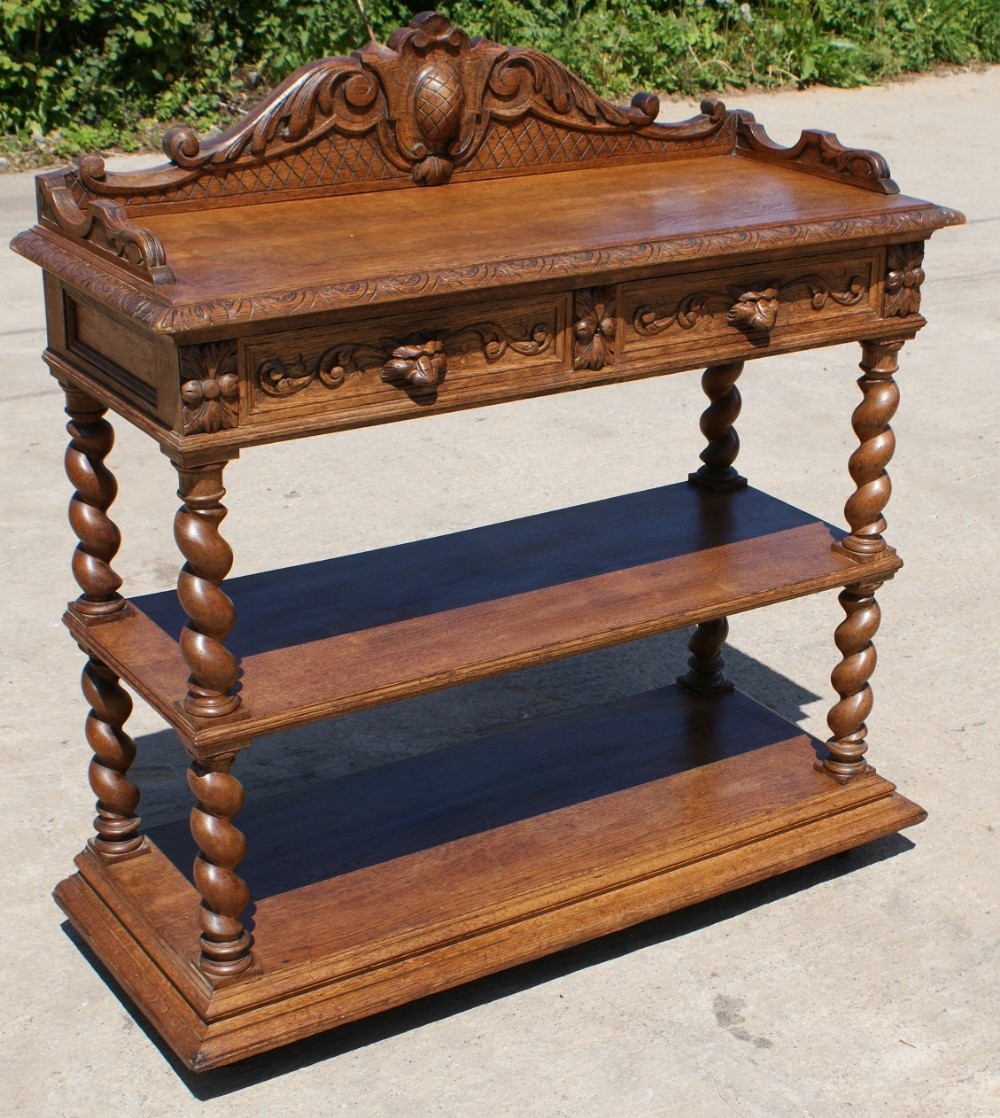 an superb late 19th century solid oak french buffet sideboard