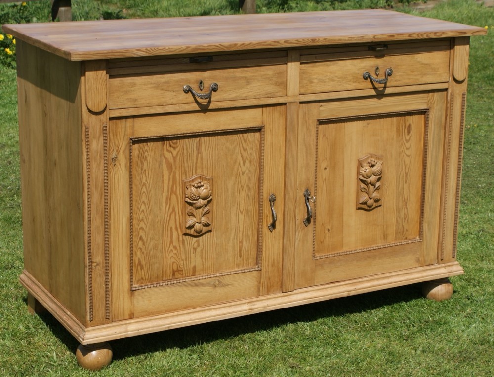 a beautiful large east german stripped pine dresser base sideboard