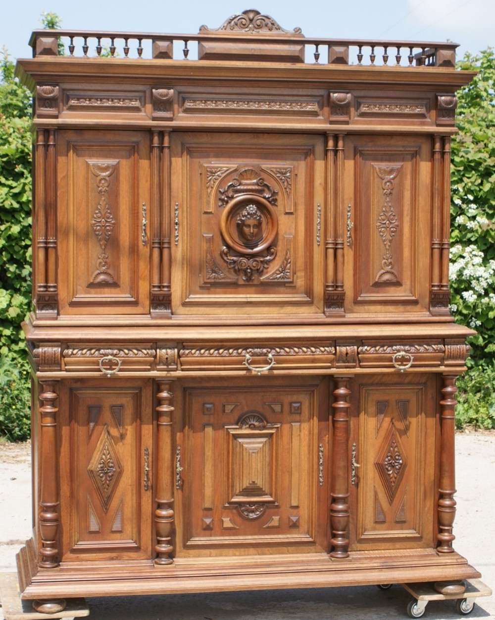 an imposing late 19th century french henri ii style walnut buffet dresser