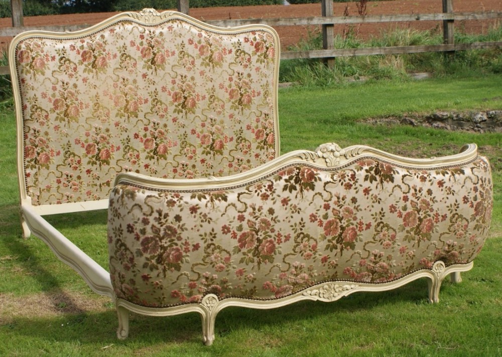 pretty early 20th century french upholstered double bed