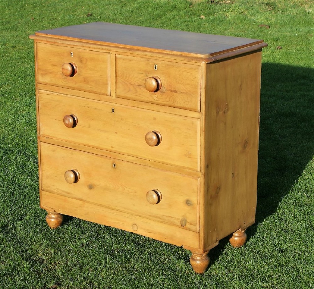 fantastic late 19th century antique solid pine chest of drawers