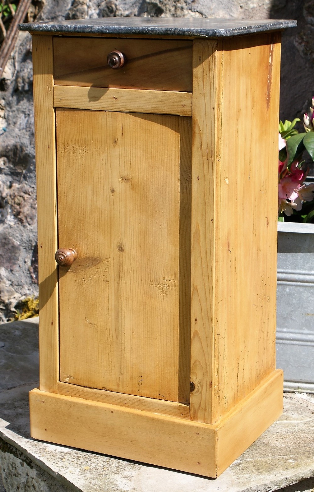 a fine late 19th century french pine bedside cabinet