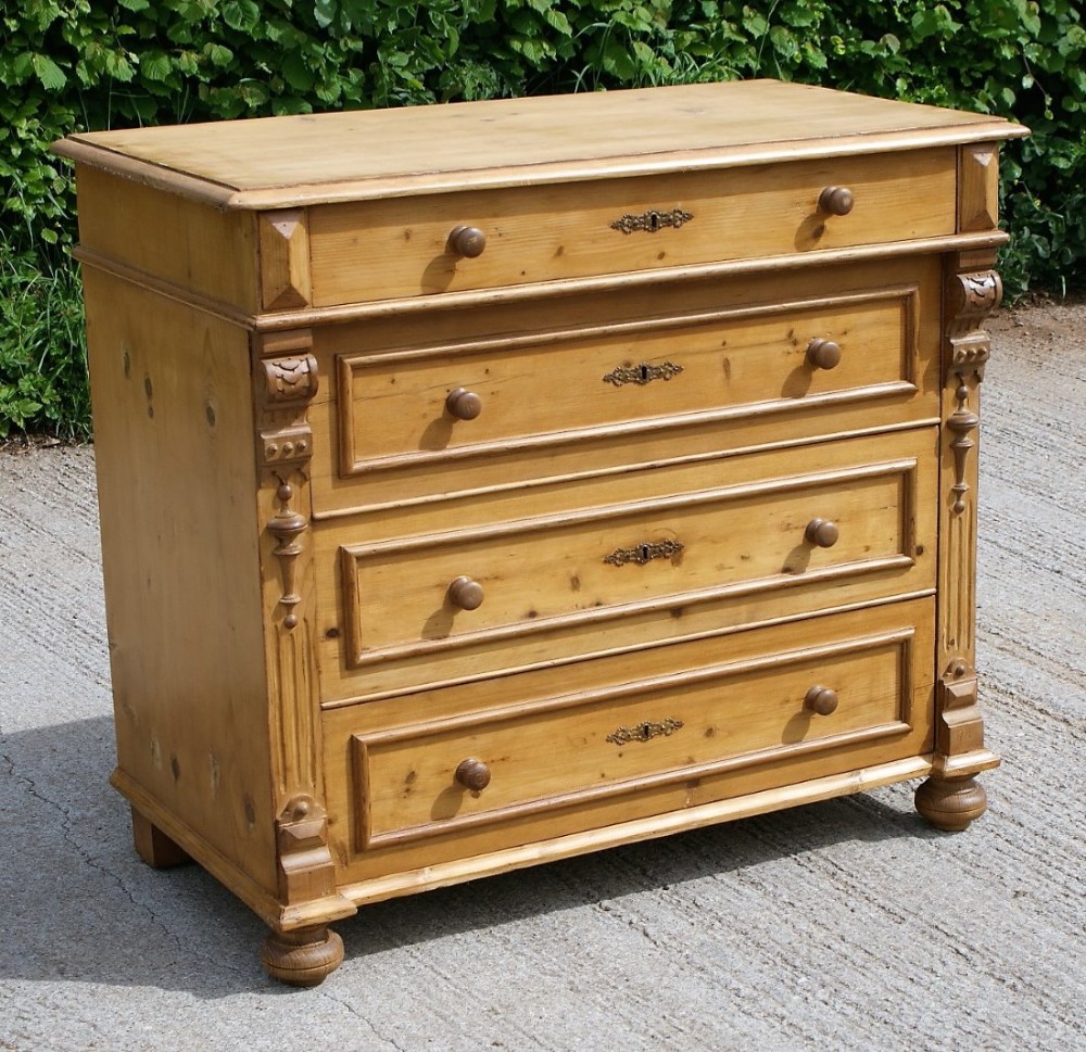 fantastic late 19th century german antique solid pine chest of drawers