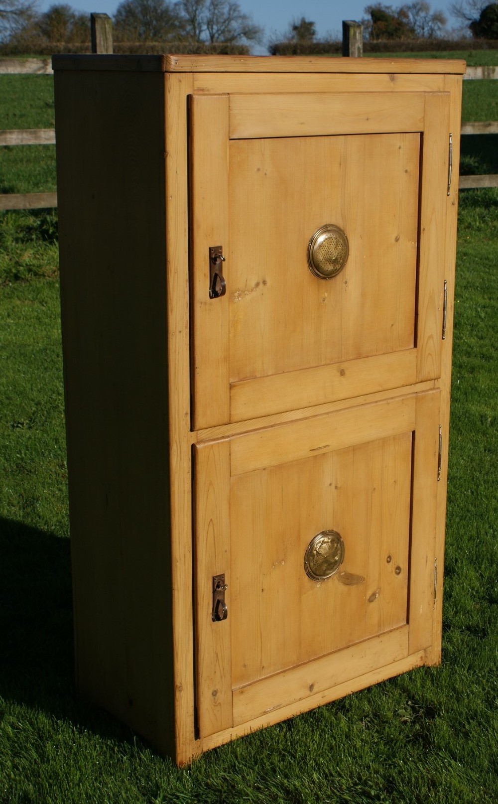 a fine antique german stripped pine kitchen food cupboard