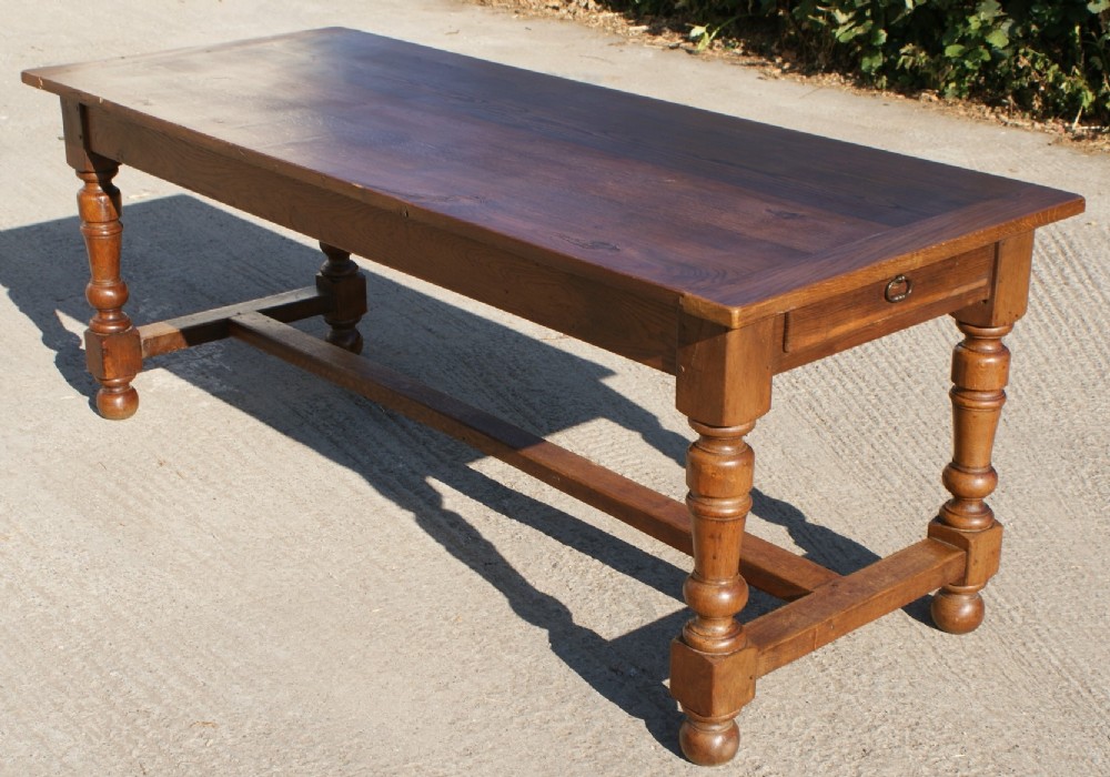 large early 20th century french oak refectory dining table