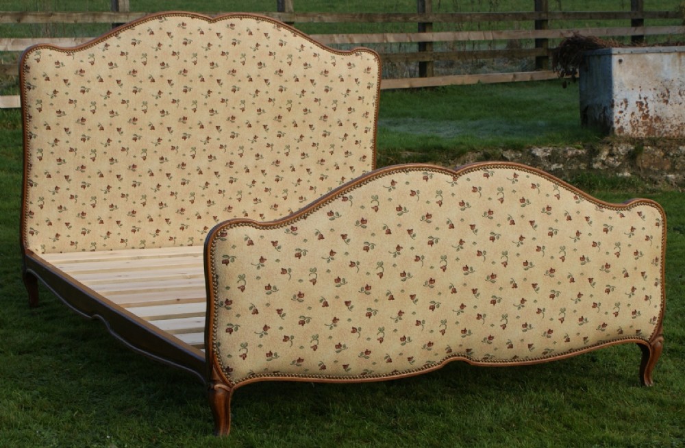 pretty early 20th century french upholstered double bed