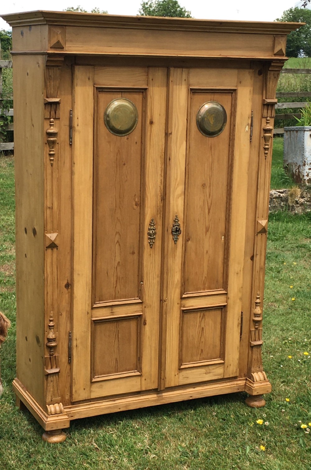 a beautiful east german stripped pine food cupboard with internal drawers