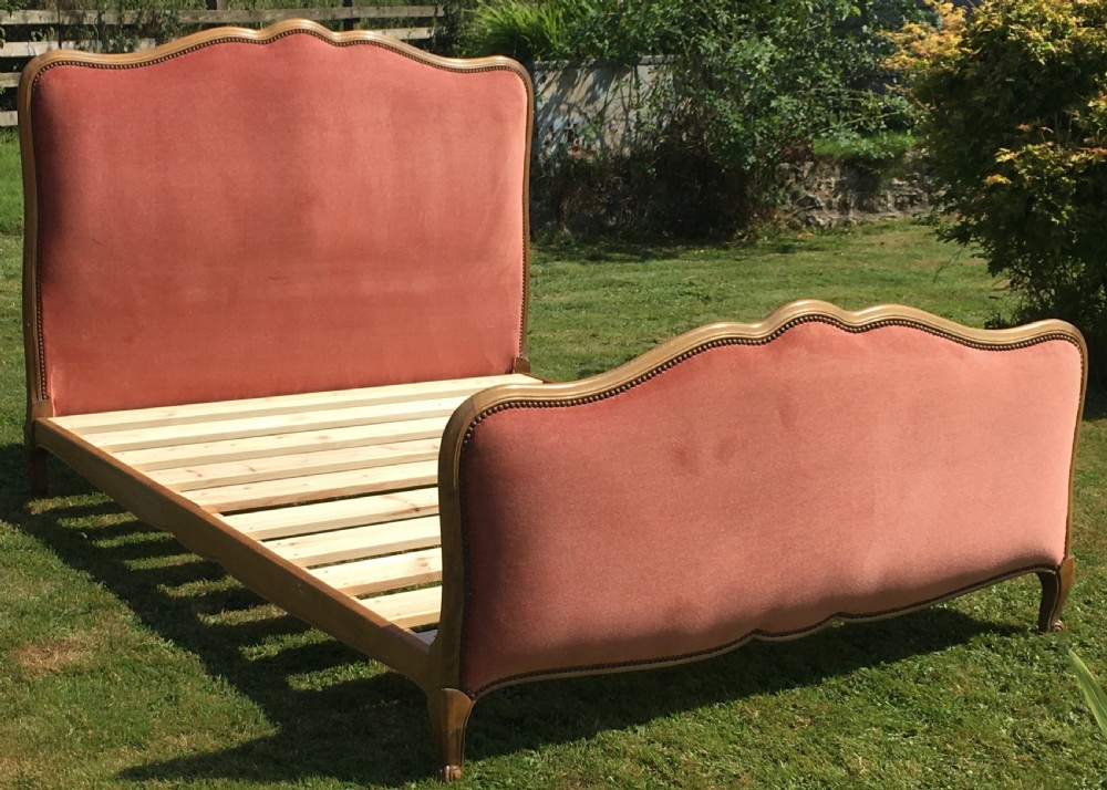 pretty early 20th century french upholstered double bed