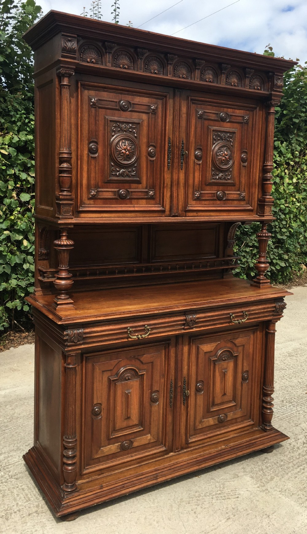 an imposing late 19th century french henri ii style walnut buffet dresser